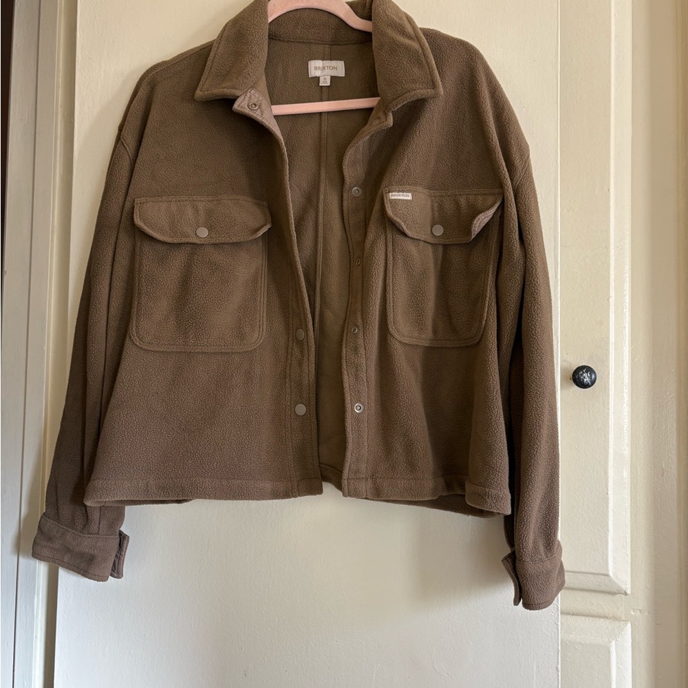 Brixton Bowery Fleece Jacket in Tan